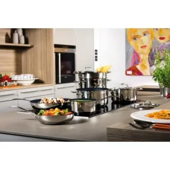 Mepra Glamour Diamond Non-stick Frying Pan with 2 Handles and Lid 10.24" - 1 Piece - Stainless Steel