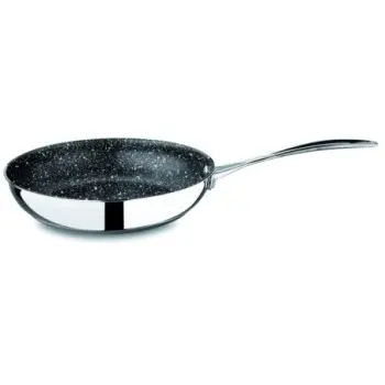 Mepra Glamour Diamond Non-Stick Frying Pan with 2 Handles and Lid 9.45" - 1 Piece - Stainless Steel