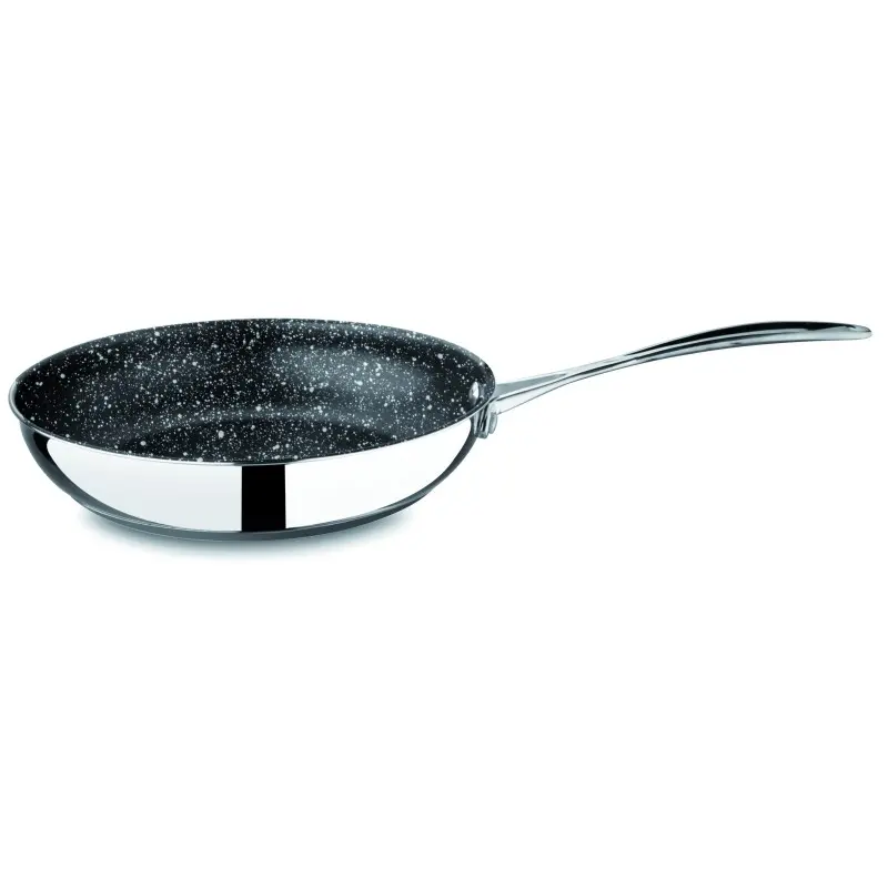 Mepra Glamour Diamond Non-Stick Frying Pan with 2 Handles and Lid 9.45" - 1 Piece - Stainless Steel