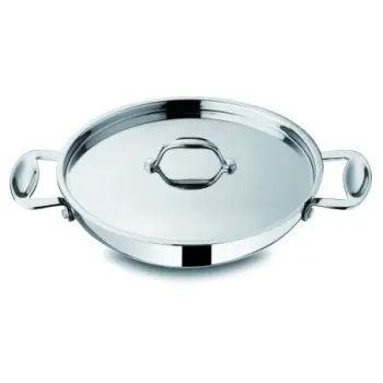 Mepra Glamour Diamond Non-stick Frying Pan with 2 Handles and Lid 12.6" - 1 Piece - Stainless Steel