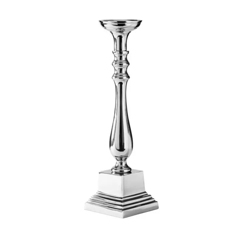 Stylos Collection Platinum Finish 1 Arm Candle Holder - Aluminium - 12.5 x 12.5 h 38.5 cm Stylos Collection Platinum Finish 1 Arm Candle Holder - Aluminium - 12.5 x 12.5 h 38.5 cm