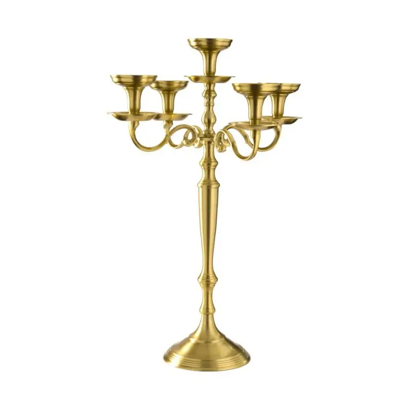 Stylos Collection Gold Finish 5 Arms Candle Holder - Aluminium - Dia: 20 h 69 cm Stylos Collection Gold Finish 5 Arms Candle Holder - Aluminium - Dia: 20 h 69 cm