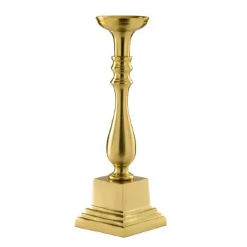 Stylos Collection Gold Finish 1 Arm Candle Holder - Aluminium - 12.5 x 12.5 h 43.5 cm