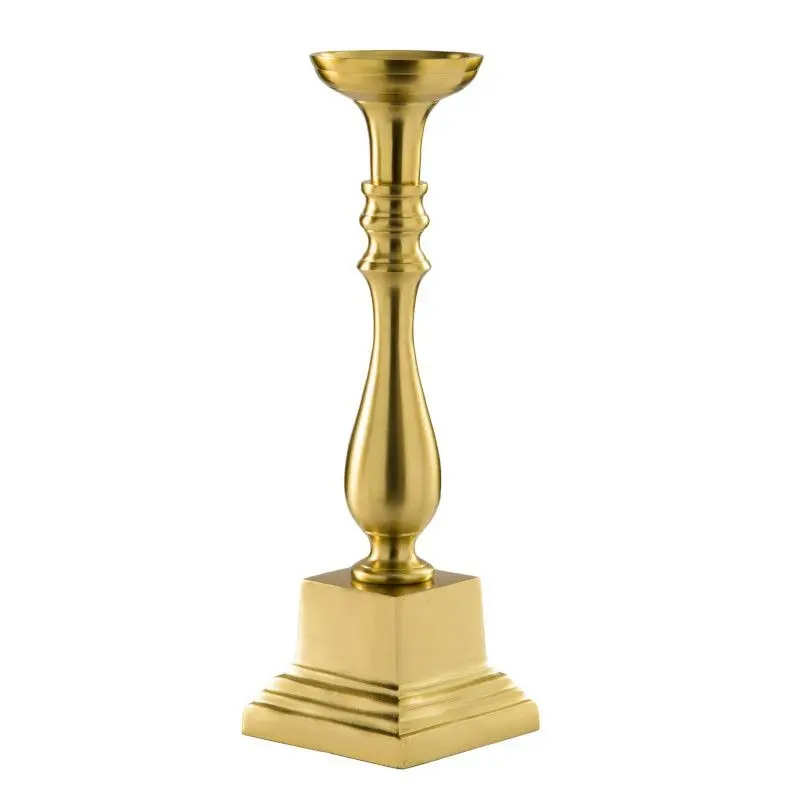 Stylos Collection Gold Finish 1 Arm Candle Holder - Aluminium - 12.5 x 12.5 h 43.5 cm
