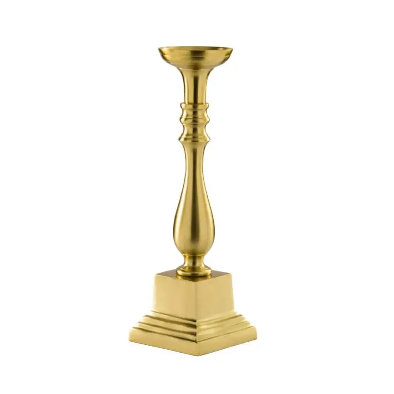 Stylos Collection Gold Finish 1 Arm Candle Holder - Aluminium - 12.5 x 12.5 h 48.5 cm Stylos Collection Gold Finish 1 Arm Candle Holder - Aluminium - 12.5 x 12.5 h 48.5 cm