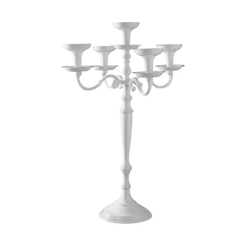 Stylos Collection White 5 Arms Candle Holder - Aluminium - Dia: 20 h 69 cm Stylos Collection White 5 Arms Candle Holder - Aluminium - Dia: 20 h 69 cm