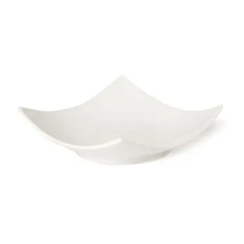 Dyonisio Collection Ivory Square Plate With Raised Corners - Alumina Porcelain - set of 10 - 10 x 10 cm