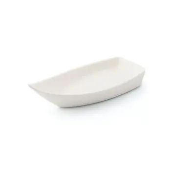 Dyonisio Collection Ivory Finger Food Boat - Alumina Porcelain - set of 12 - 12.5 x 5.5 h 4 cm