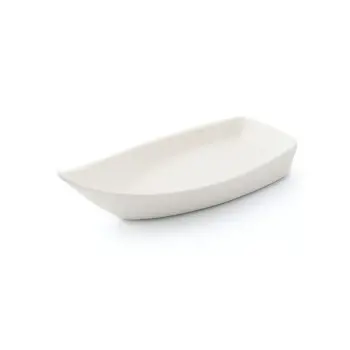 Dyonisio Collection Ivory Finger Food Boat - Alumina Porcelain - set of 12 - 15 x 6.5 h 4 cm