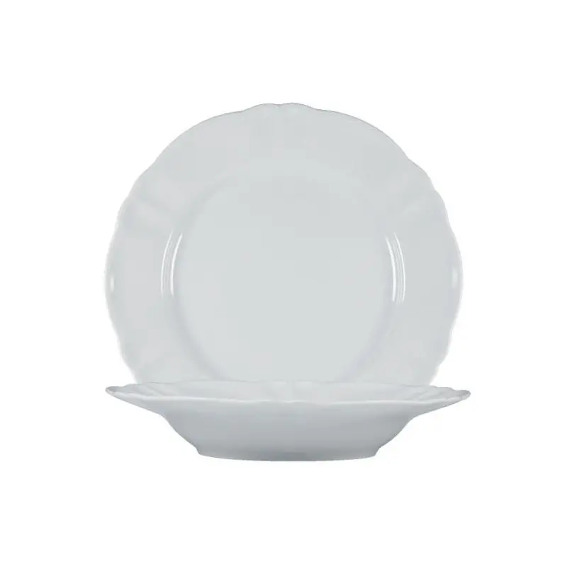 Aglos Collection White Deep Plate - Bone China - set of 6 - Dia: 24 h 3 cm