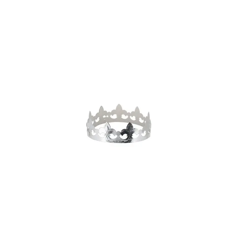 Galette des Rois King's Cake Crowns - Fleur de Lys Silver - Pack of 100