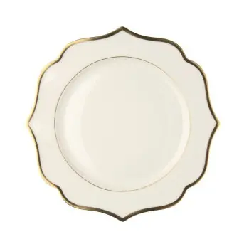 Anemone Collection Charger Plate With Gold Rims - Bone China - set of 4 - Dia: 32 cm