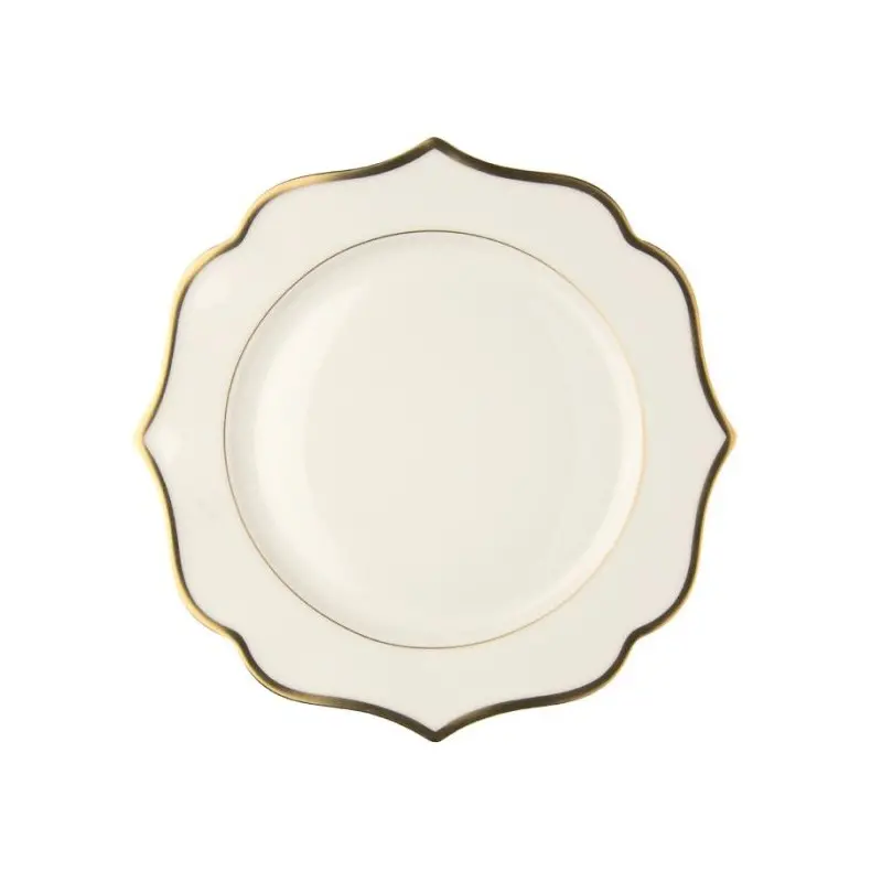 Anemone Collection Charger Plate With Gold Rims - Bone China - set of 4 - Dia: 32 cm