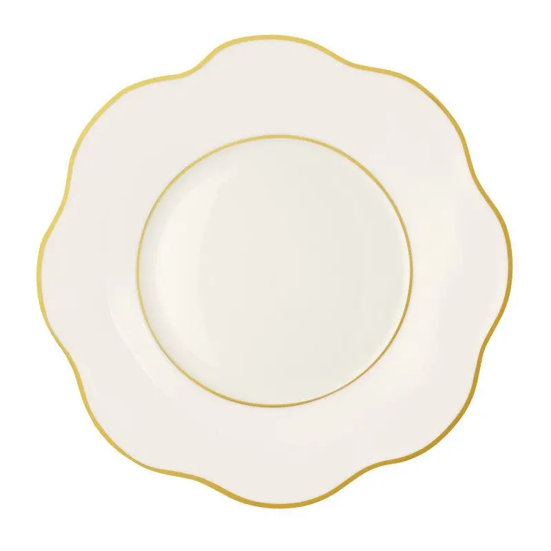 Anemone Collection Dessert Plate With Gold Rims - Bone China - set of 6 - Dia: 20.5 cm Anemone Collection Dessert Plate With Gold Rims - Bone China - set of 6 - Dia: 20.5 cm