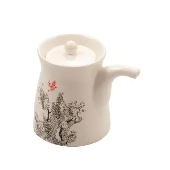 Kerasia Collection Ivory Soy Sauce Dispenser With Lid - Alumina Porcelain - set of 6 - 18cl - 6 x 9.5 h 8