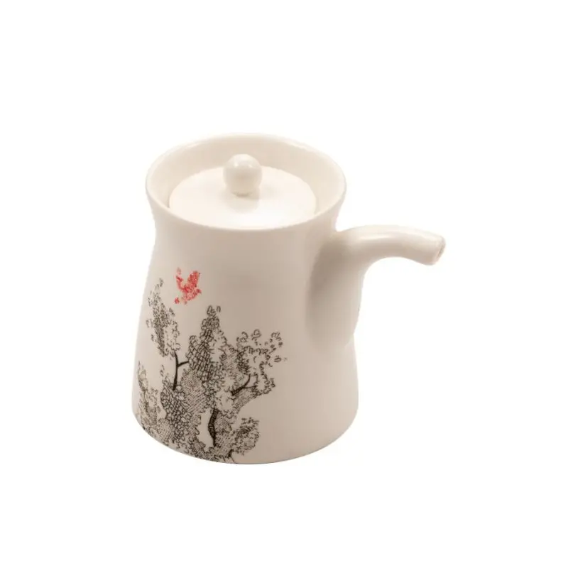 Kerasia Collection Ivory Soy Sauce Dispenser With Lid - Alumina Porcelain - set of 6 - 18cl - 6 x 9.5 h 8