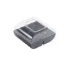 Transparent Rounded Macaron Box with Black Base - 90 pcs - 100 mm x 94 mm x h 53 mm