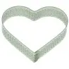 Stainless Steel Perforated Heart Tart Ring - 8.5 cm x 7.5 cm x h 2 cm