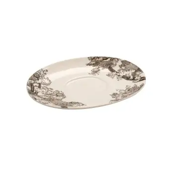 Kerasia Collection Ivory Saucer For 14 Cl Gravy Boat - Alumina Porcelain - set of 12 - 16 x 11 cm