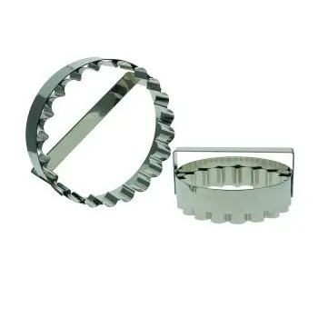 Large Stainless Steel Fluted Round Galettes des Rois Pithivier King Cake Dough Cutter Ø 27.5 cm