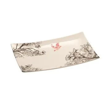 Kerasia Collection Ivory Rectangular Tray - Alumina Porcelain - set of 6 - 25.5 x 15.5 h 2.5 cm