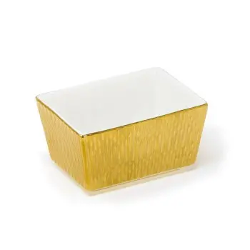 Deras Collection Gold Finish Sugar Packet Holder - Porcelain - set of 6 - 9.5 x 7 h 5 cm