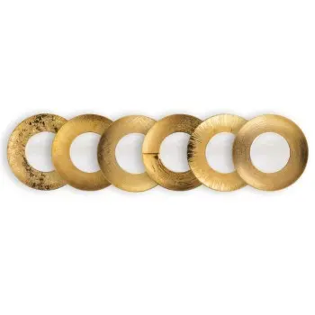 Deras Collection 6 Piece Box Gold Finish Presentation Plates Mix Decor - Porcelain - set of 1 - Dia: 29.5 h 3 cm