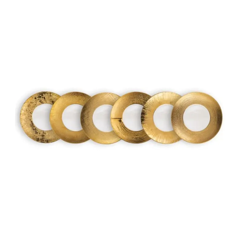 Deras Collection 6 Piece Box Gold Finish Presentation Plates Mix Decor - Porcelain - set of 1 - Dia: 29.5 h 3 cm Deras Collection 6 Piece Box Gold Finish Presentation Plates Mix Decor - Porcelain - set of 1 - Dia: 29.5 h 3 cm