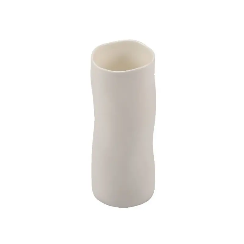 Aphros Collection Irregular Breadstick Holder Shiny - Matte White - New Bone China - set of 6 - Dia: 5 h 12 cm