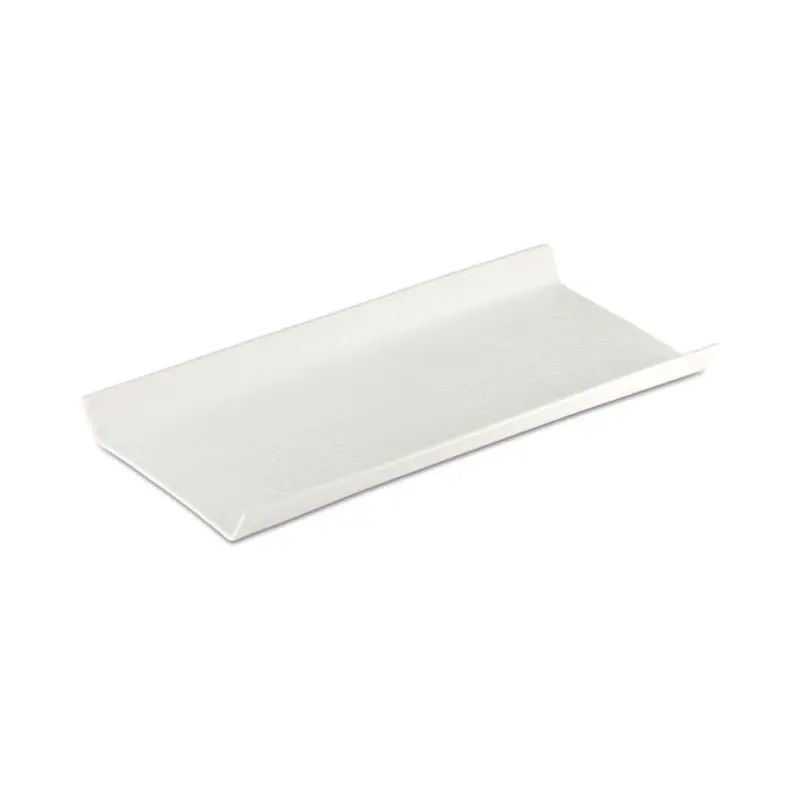 Aphros Collection Shiny And Matte White Rectangular Gourmet Tray - New Bone China - set of 4 - 30.5 x 15 h 2.5 cm