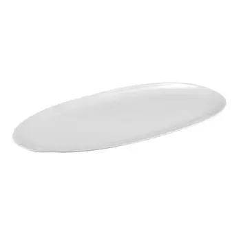 Aphros Collection Shiny And Matte White Oval Tray - New Bone China - set of 6 - 30 x 15.5 h 1 cm