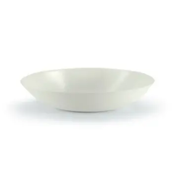 Aphros Collection Double Face Plate Shiny And Matte White Embossed Decor - New Bone China - set of 6 - Dia: 28 cm