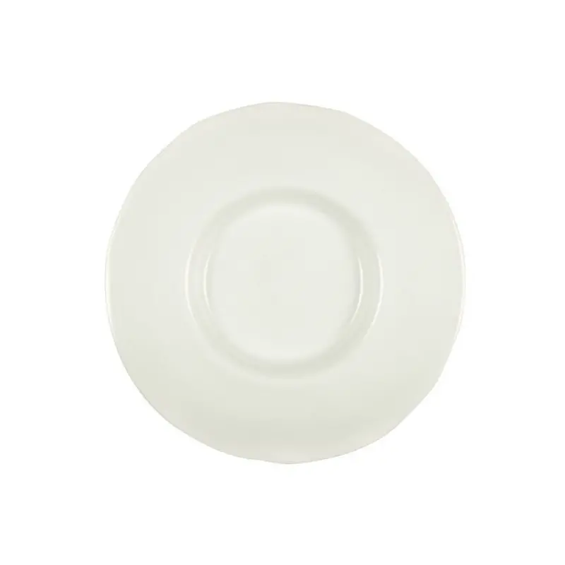 Aphros Collection Shiny And Matte White Gourmet Plate - New Bone China - set of 4 - Dia: 32 - int Dia: 16.5 - h 2 cm