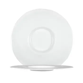 Aphros Collection Shiny And Matte White Gourmet Plate - New Bone China - set of 4 - Dia: 31 - int Dia: 13 - h 2 cm