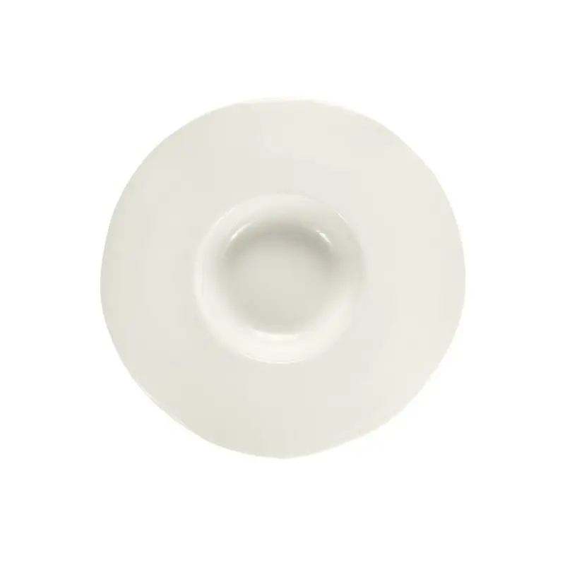 Aphros Collection Shiny And Matte White Pasta Bowl - New Bone China - set of 4 - Dia: 33 cm - int Dia: 14 - h 4 cm