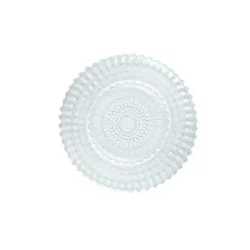 Helios Collection Transparent Bread Plate Barocco Design - set of 6 - Dia: 16 cm