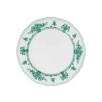 Anthiros Collection White And Green Dinner Plate - Porcelain - set of 6 - Dia: 26.5 cm