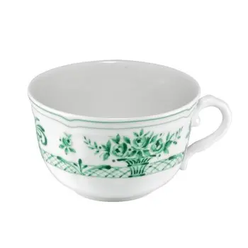 Anthiros Collection White And Green Tea Cup - Porcelain - set of 6 - 20 cl - 11 x 9 h 5.5 cm