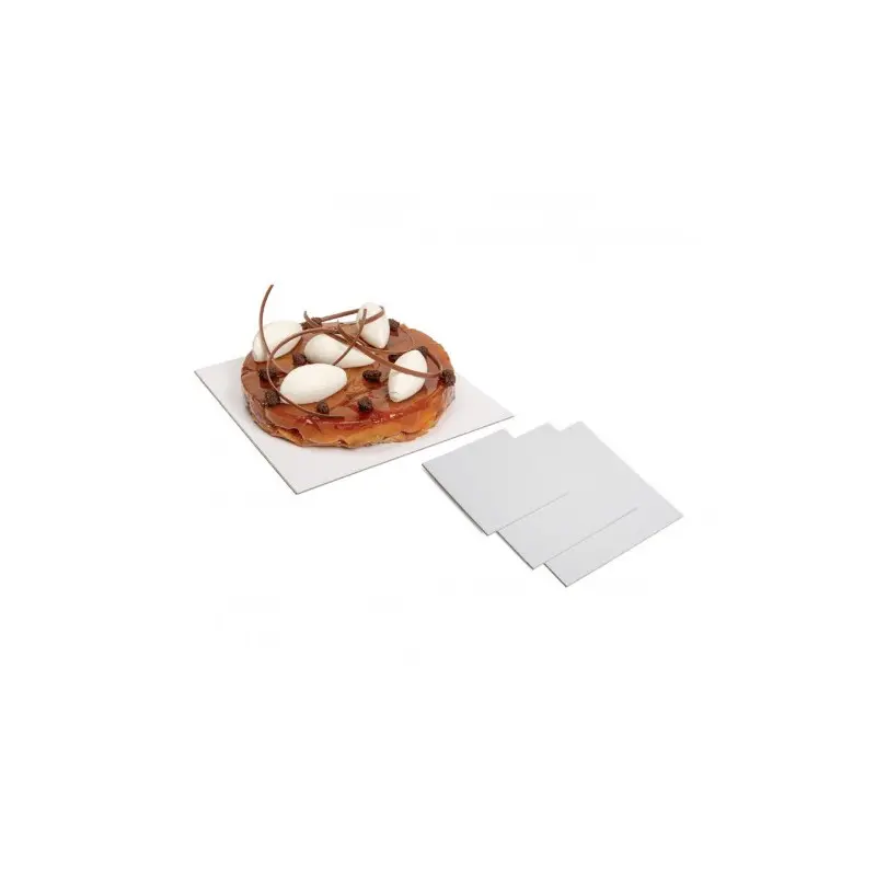 Premium White Heavy Cardboard Square Cake Boards 2200 gr - 22 x 22 cm - Pack of 25