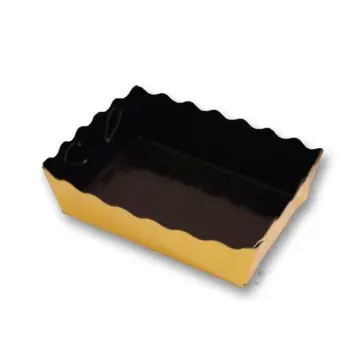 Gold / Black Small Pastry Petit Fours Cardboards Boxes 16 x 10 x 3.5 cm- Pack of 250