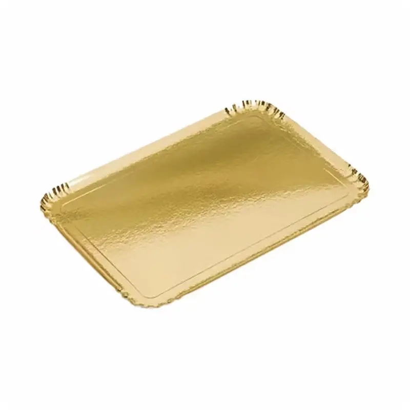 Gold / Black Caterer Cardboard Tray - Double Sided - 280 x 190 mm - Pack of 25