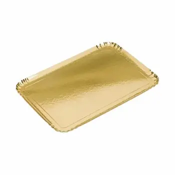 Gold / Black Caterer Cardboard Tray - Double Sided - 420 x 280 mm - Pack of 25
