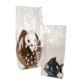 Clear Bags with Gold Base for Loaf Cakes, Chocolate - 160 x 420 mm - Pack of 100