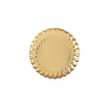 Gold Swirled Cardboard Plates - Metallic Effect Ø 80 ins. Ø 97 Out. - Pack of 100
