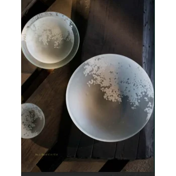 Frosted Glass 10.4cm Satellite Bowl - Nervures Collection - Set of 12