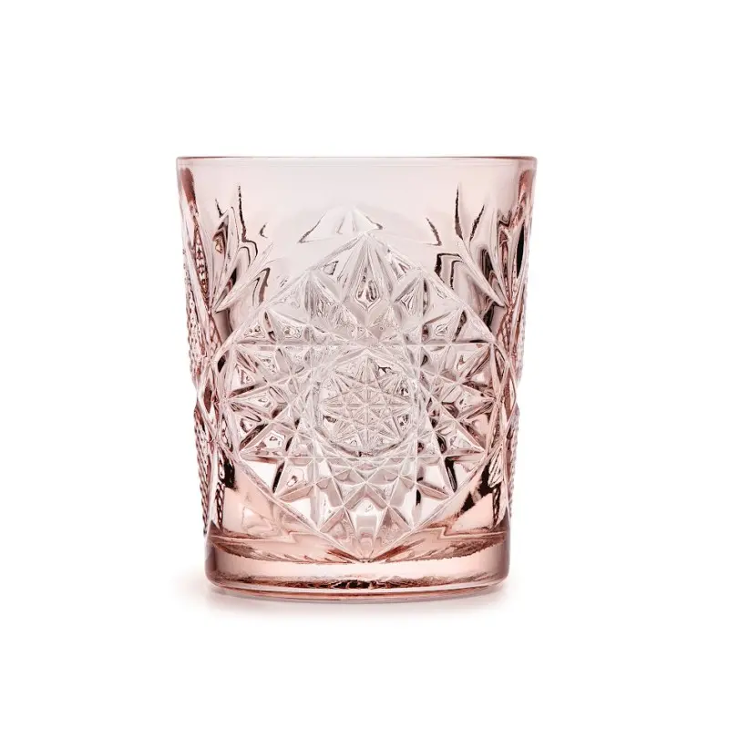 Onis Coral Pink Icon Double Old Fashioned Glass – 3.5 Inch - 12oz