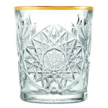 Onis Icon Gold Rim Double Old Fashioned Glass – 3.5 Inch - 12oz