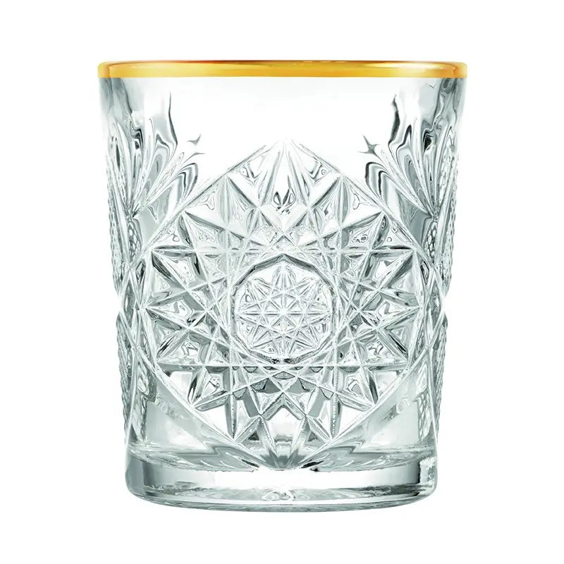 Onis Icon Gold Rim Double Old Fashioned Glass – 3.5 Inch - 12oz