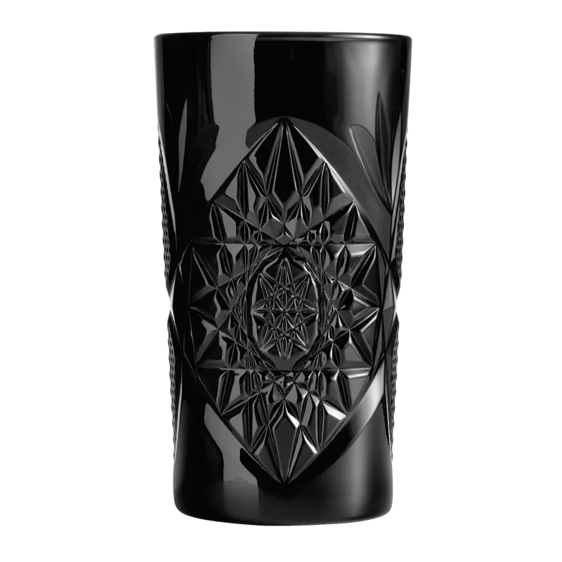 Onis Icon Black Cooler Glass 3.28 Inch - 16oz- Set of 6 pcs