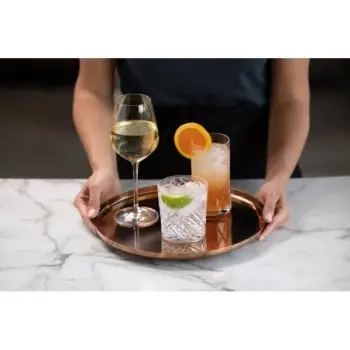 Service Ideas Modern Edge Tray 18 8 Stainless Steel With Removable Insert 12 Inch Black Onyx Finish